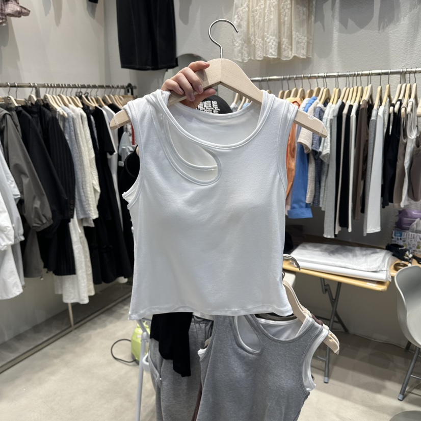 HOT PLACE/DREAM GIRIS/HOT ISSUE韓國東大門代購女士新款推薦吊帶背心假兩件HOT PLACE/DREAM GIRIS/HOT ISSUE吊帶/背心圖色1