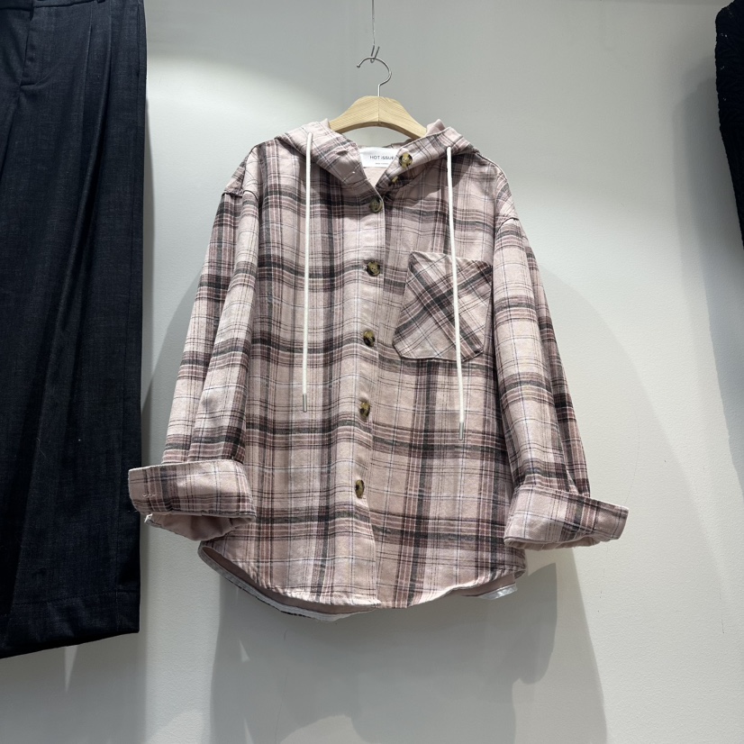 HOT PLACE/DREAM GIRIS/HOT ISSUE韓國直郵女士新款人氣衛衣連帽衫格子HOT PLACE/DREAM GIRIS/HOT ISSUE衛衣圖色1