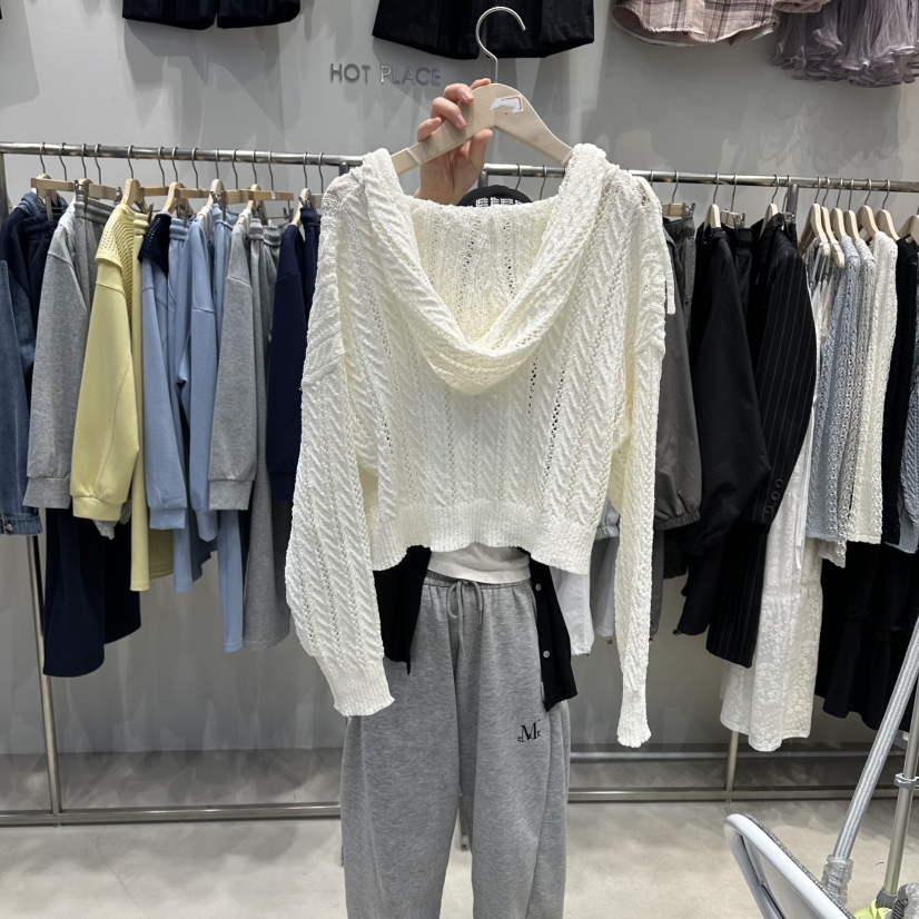 HOT PLACE/DREAM GIRIS/HOT ISSUE韓國直郵實拍女裝新品推薦針織衫連帽HOT PLACE/DREAM GIRIS/HOT ISSUE針織衫