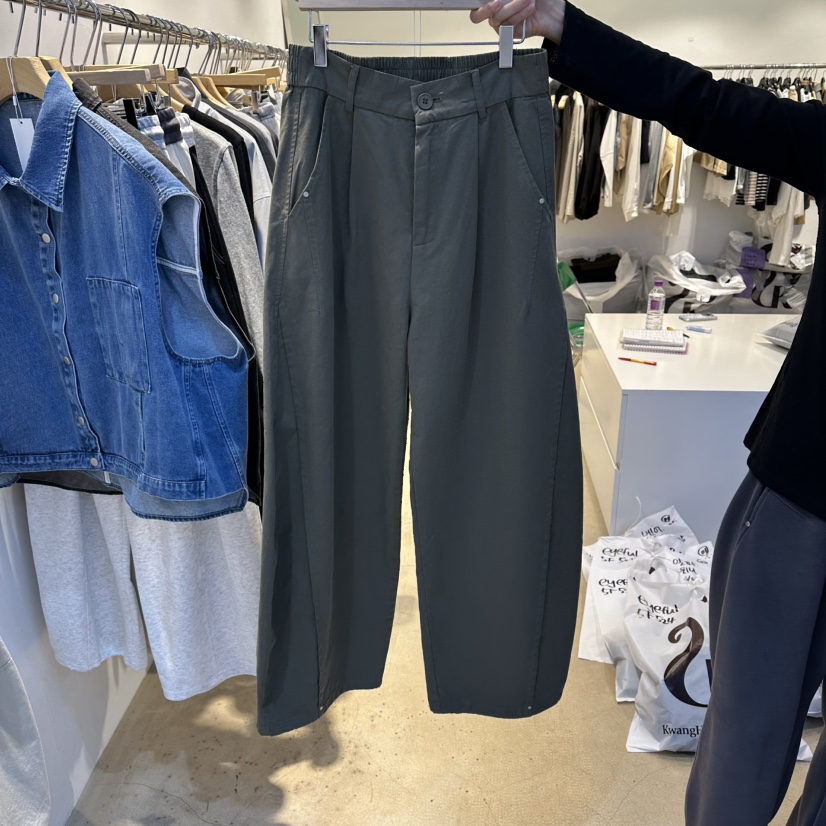 EYEFUL-Q韓國東大門代購女士新款時尚熱賣職業休閑休閑褲棉eyeful休閑褲圖色2墨綠