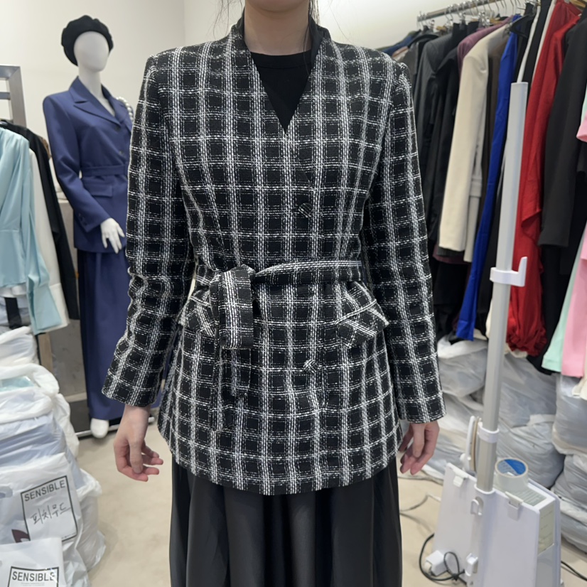 SENSIBLE-S韓國直郵實拍女裝新品時尚夾克含腰帶套裝圍巾SENSIBLE夾克圖色2