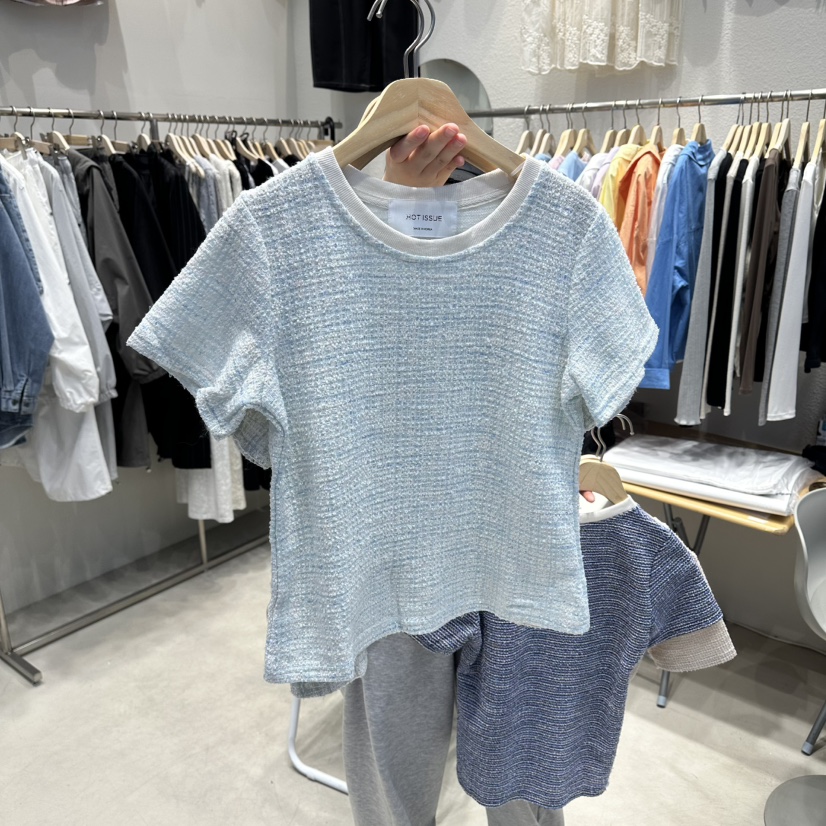 HOT PLACE/DREAM GIRIS/HOT ISSUE韓國直郵女裝新款熱賣T恤粗花呢HOT PLACE/DREAM GIRIS/HOT ISSUET恤圖色1