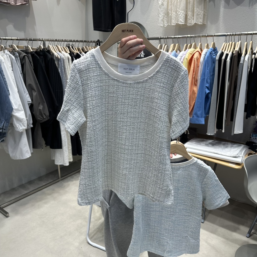 HOT PLACE/DREAM GIRIS/HOT ISSUE韓國直郵女裝新款熱賣T恤粗花呢HOT PLACE/DREAM GIRIS/HOT ISSUET恤圖色4