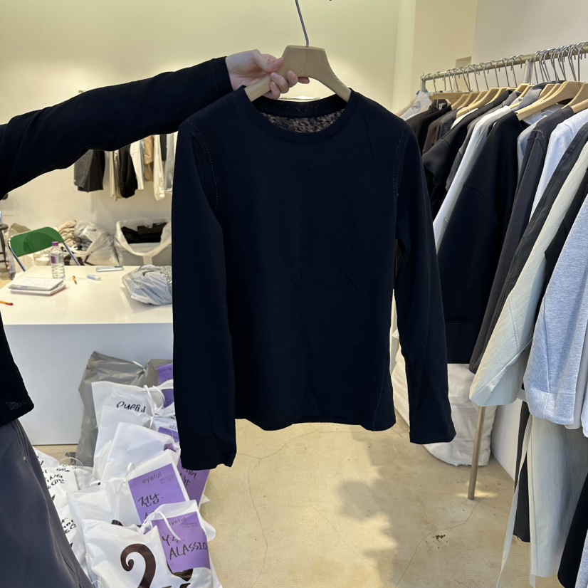 EYEFUL-Q韓國直郵實拍女裝新款26春夏推薦時尚休閑長袖T恤eyeful長袖T恤圖色3黑色