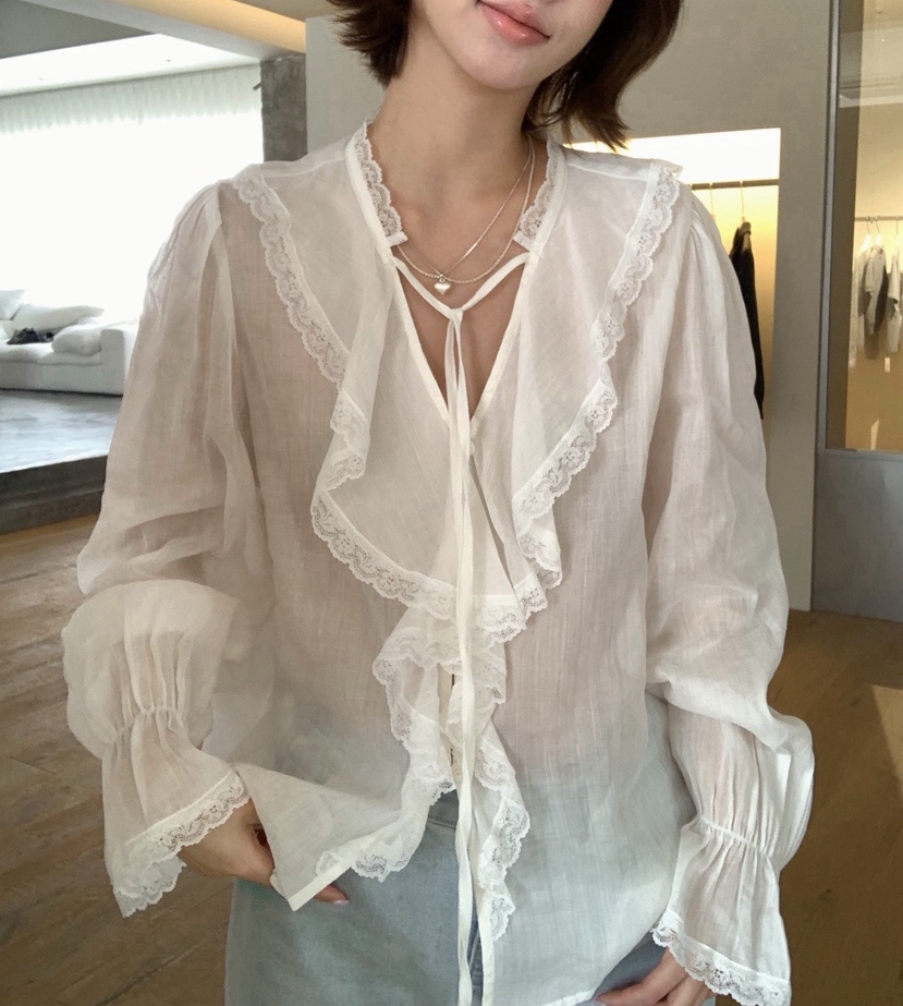 SYMBOL東大門代購女裝新品真品推薦人氣26春夏襯衫蕾絲衫SYMBOL襯衫/蕾絲衫圖色1