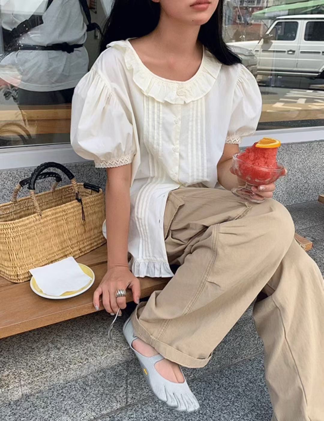 MURS韓國代購女裝新品人氣時尚熱賣休閑推薦真品襯衫蕾絲衫MURS襯衫/蕾絲衫