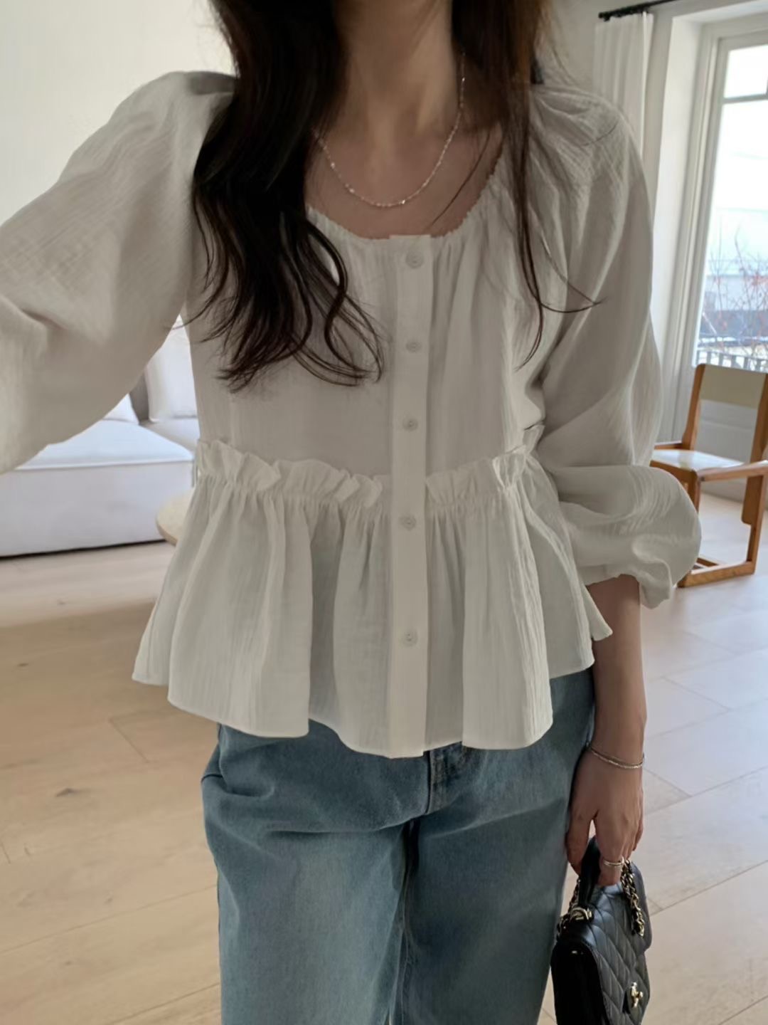 PYT-ot東大門代購女士新款時尚真品熱賣休閑26春夏襯衫蕾絲衫pretty young thing襯衫/蕾絲衫