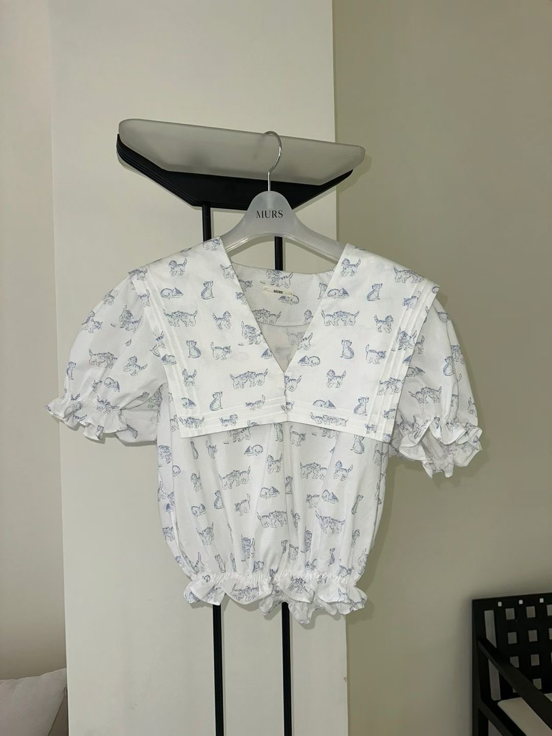 MURS東大門代購女士新款26春夏推薦時尚熱賣休閑襯衫蕾絲衫MURS襯衫/蕾絲衫圖色1