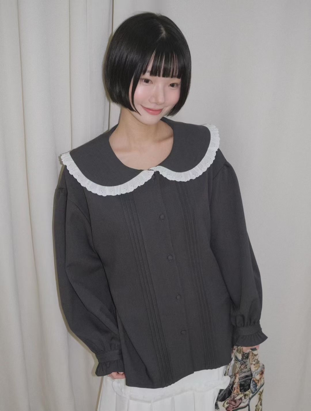 MURS韓國直郵女裝新款時尚職業熱賣推薦真品休閑襯衫蕾絲衫MURS襯衫/蕾絲衫圖色2