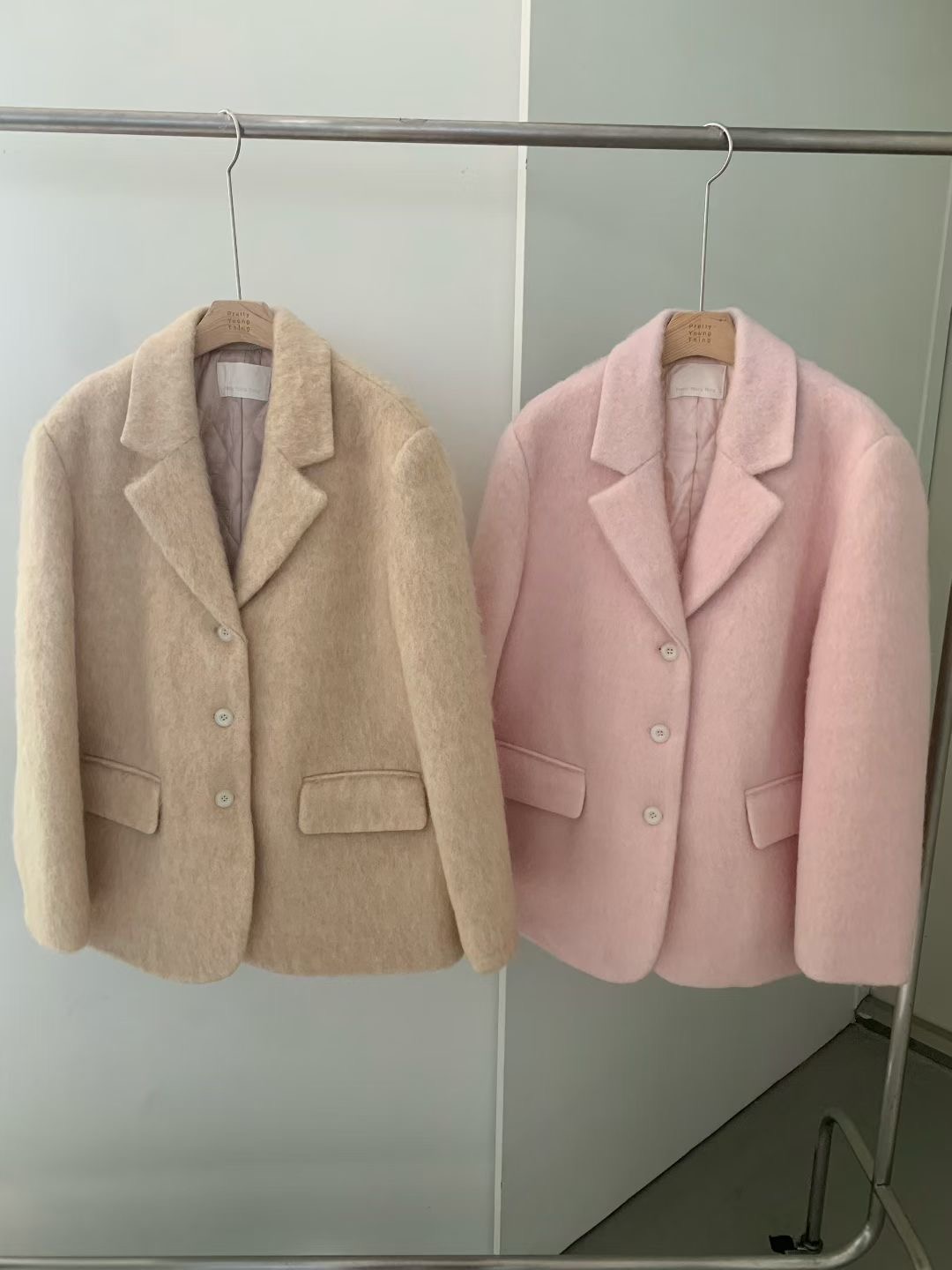 PYT-ot東大門直郵女裝新品時尚休閑推薦人氣熱賣夾克羊毛pretty young thing夾克圖色2左二色