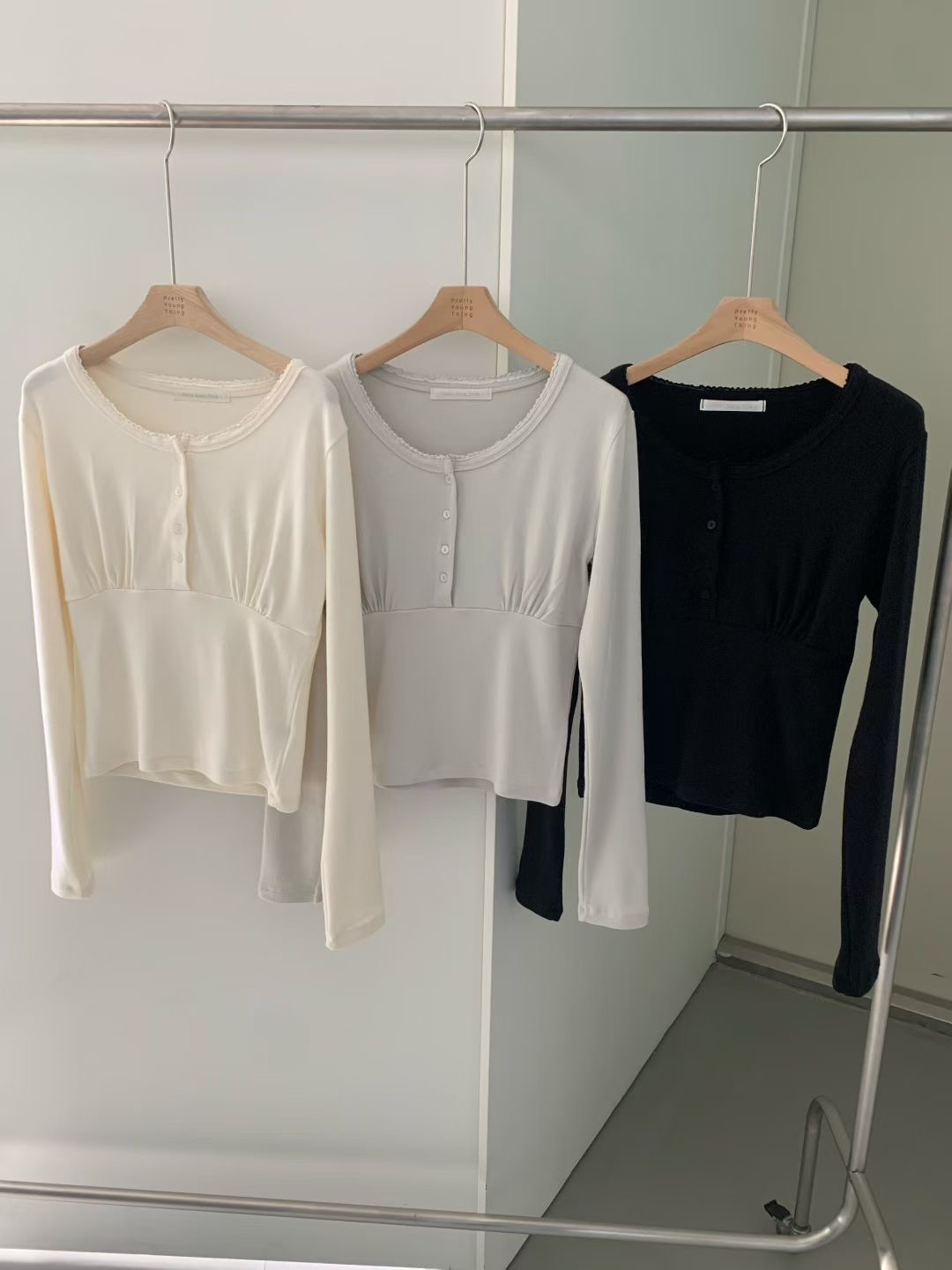 PYT-ot韓國直郵女裝新款真品26春夏職業休閑人氣長袖T恤pretty young thing長袖T恤