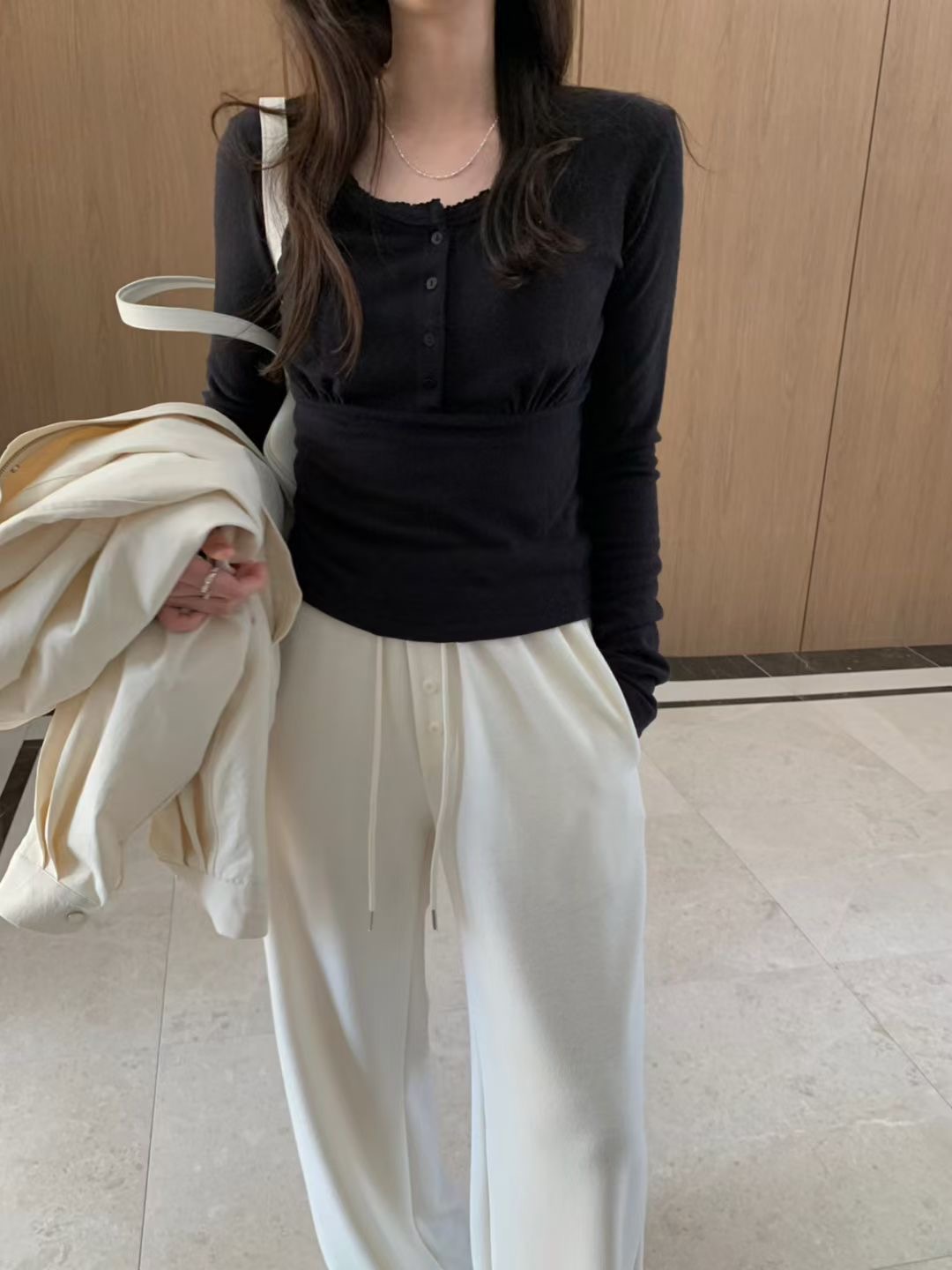 PYT-ot韓國直郵女裝新款真品26春夏職業休閑人氣長袖T恤pretty young thing長袖T恤