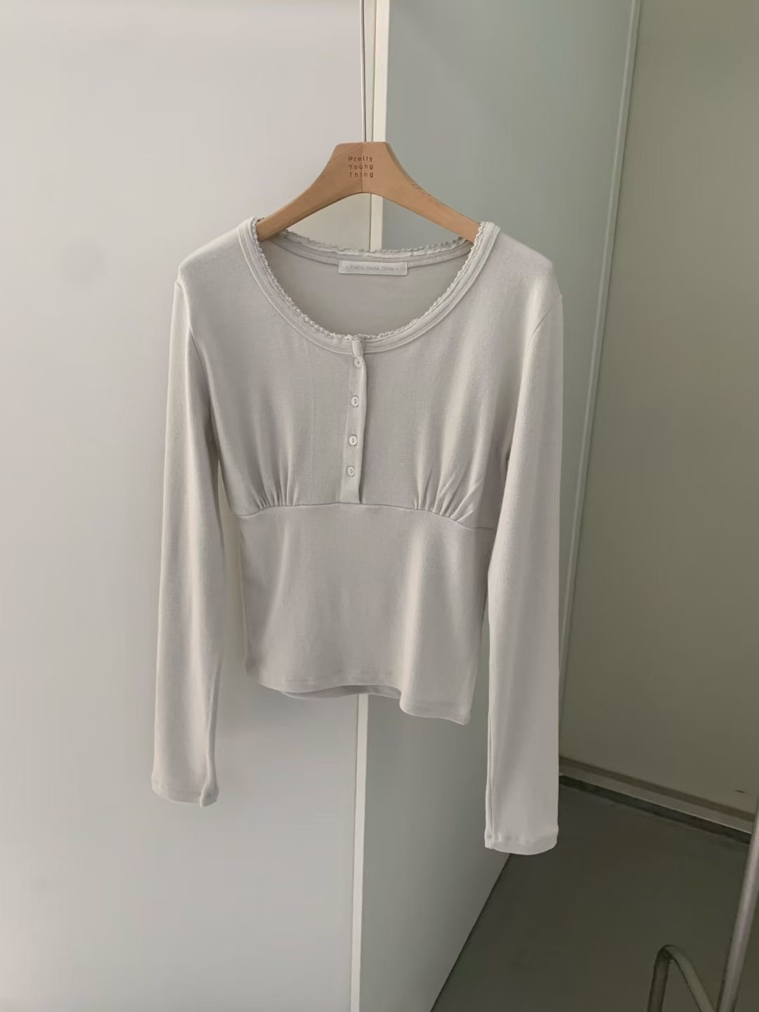 PYT-ot韓國直郵女裝新款真品26春夏職業休閑人氣長袖T恤pretty young thing長袖T恤圖色2