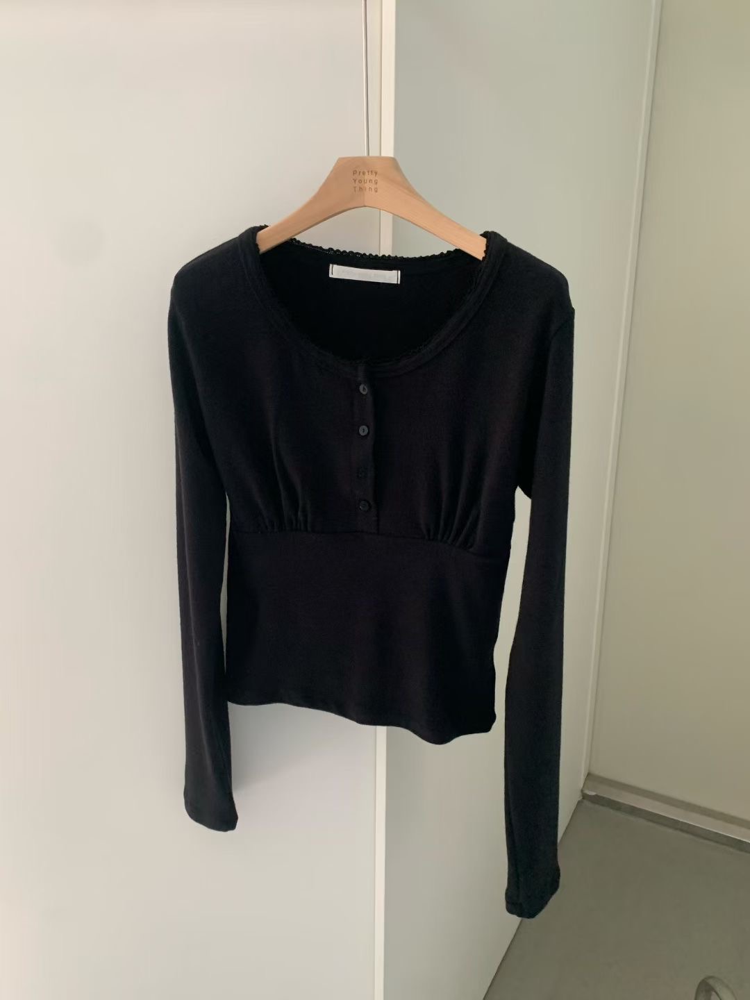 PYT-ot韓國直郵女裝新款真品26春夏職業休閑人氣長袖T恤pretty young thing長袖T恤圖色3