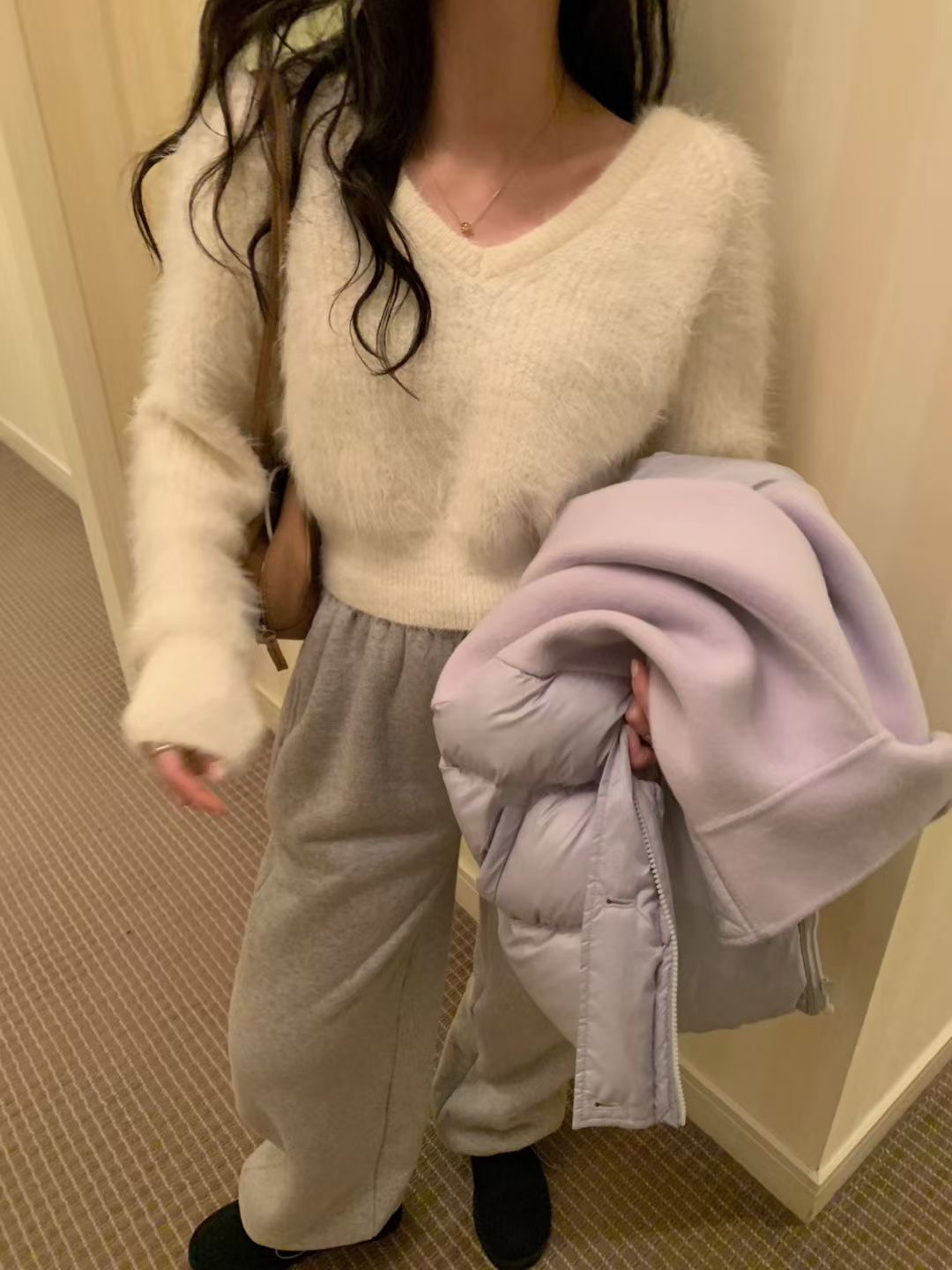 PYT-ot韓國代購女士新品時尚休閑26春夏真品針織衫V領絨pretty young thing針織衫圖色2