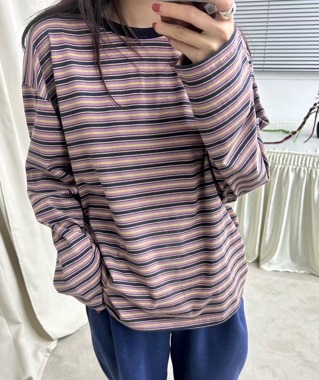 MURS韓國直郵女士新品時尚26春夏職業休閑推薦熱賣長袖T恤MURS長袖T恤圖色1