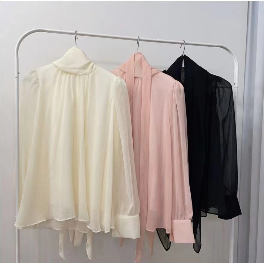 GOSSIP GIRL東大門直郵女士新款休閑襯衫蕾絲衫含腰帶雪紡羅紋GOSSIP GIRL襯衫/蕾絲衫