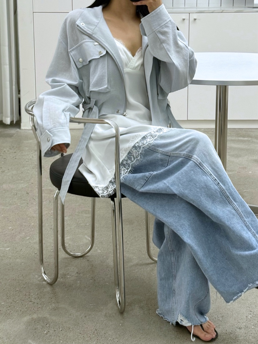 AB東大門代購女裝新款職業推薦時尚熱賣26春夏夾克含腰帶AB夾克