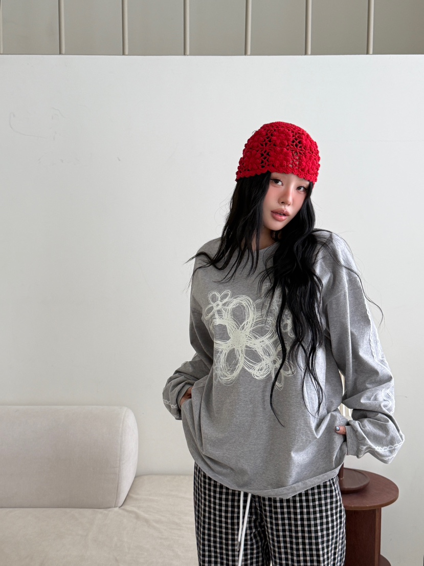 YES東大門代購女裝新款職業熱賣時尚休閑人氣26春夏長袖T恤YES長袖T恤