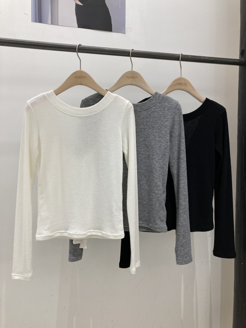 MOMENT韓國代購女裝新款26春夏職業休閑人氣時尚推薦長袖T恤MOMENT/RECOVER長袖T恤