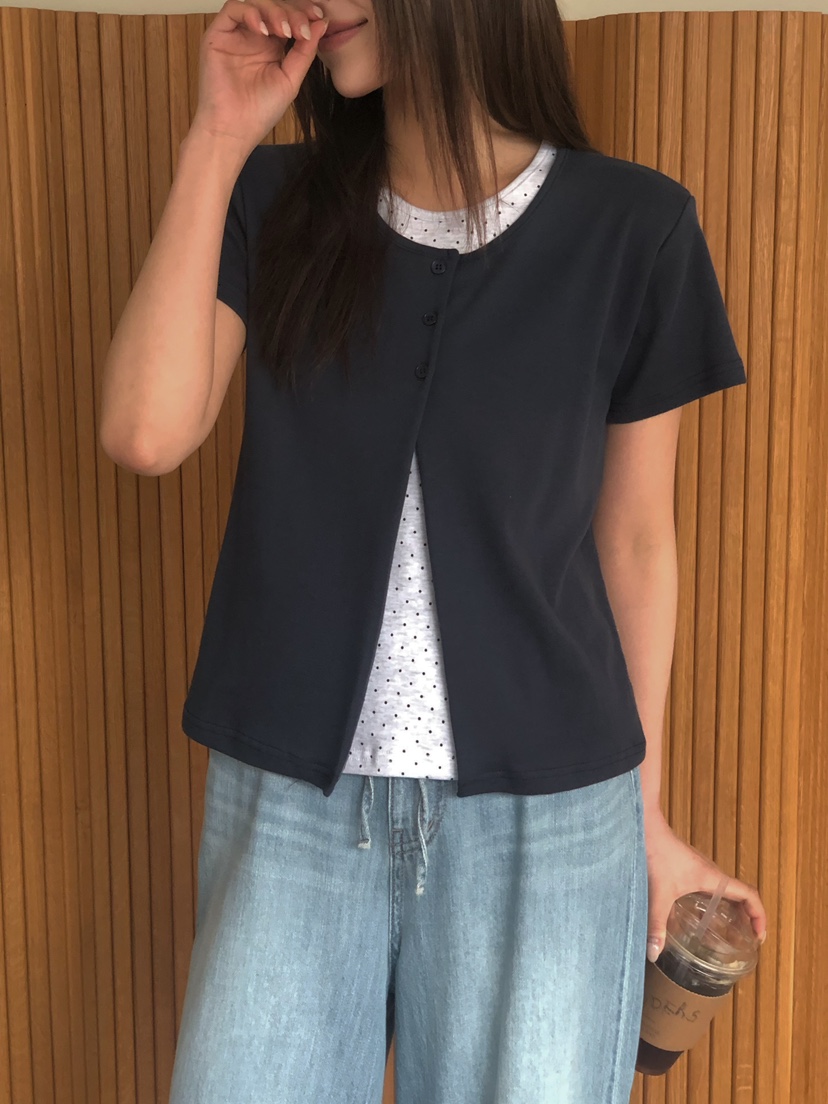 ONDO-P東大門直郵女裝新款人氣職業熱賣26春夏休閑T恤開衫ONDO-PT恤