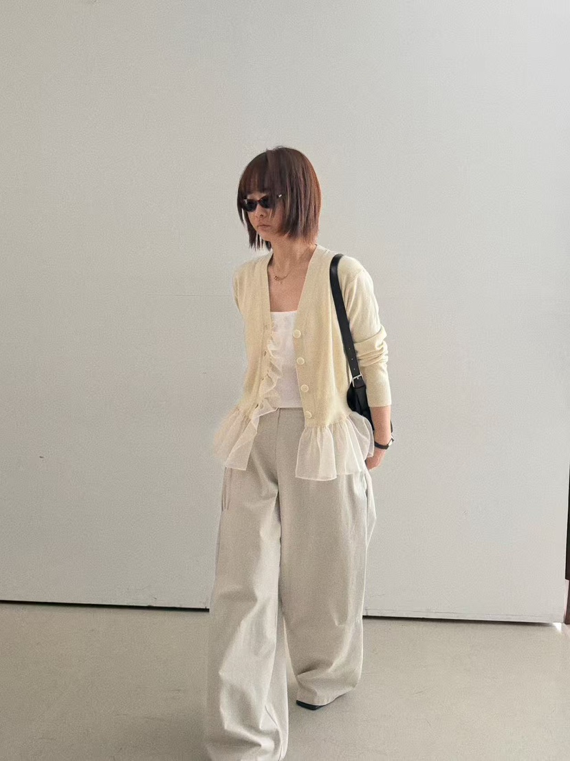 OLI SEOUL韓國東大門直郵女裝新品人氣休閑針織衫雪紡開衫OLI SEOUL針織衫