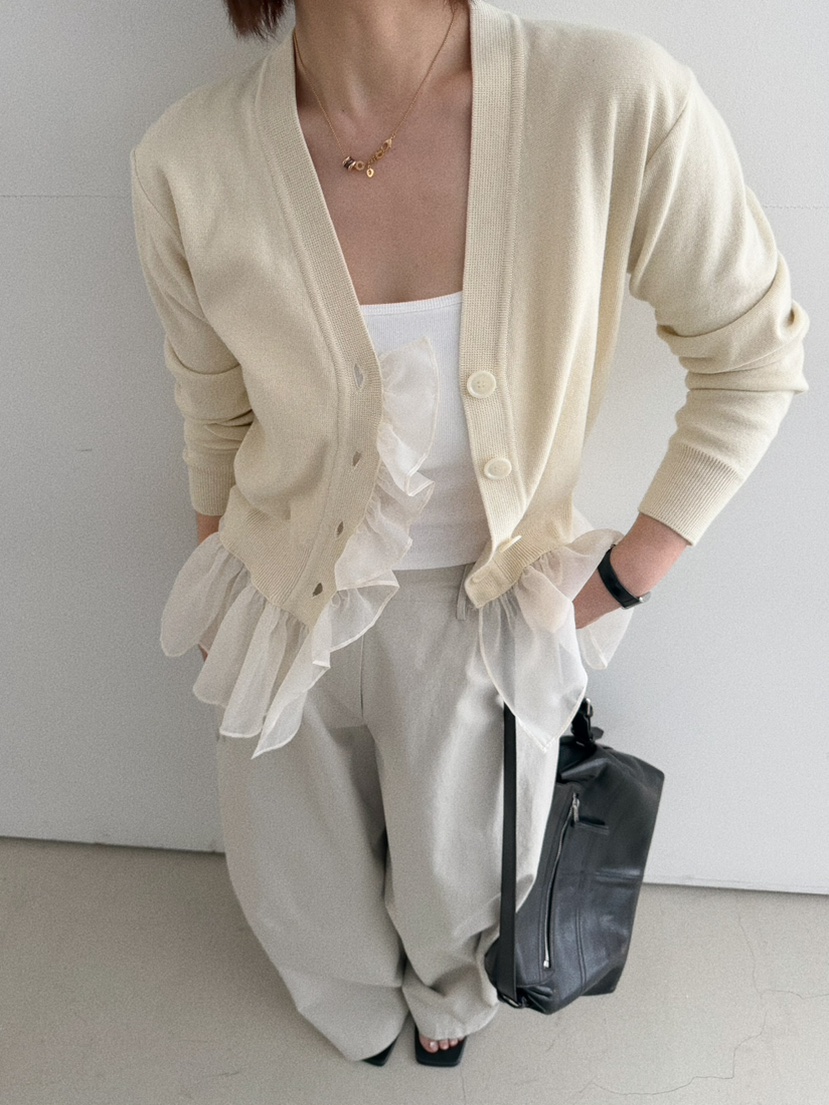 OLI SEOUL韓國東大門直郵女裝新品人氣休閑針織衫雪紡開衫OLI SEOUL針織衫