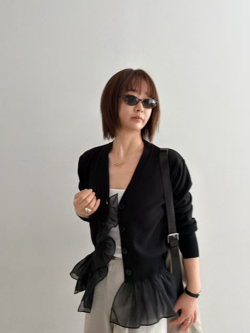 OLI SEOUL韓國東大門直郵女裝新品人氣休閑針織衫雪紡開衫OLI SEOUL針織衫