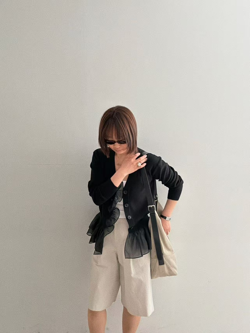 OLI SEOUL韓國東大門直郵女裝新品人氣休閑針織衫雪紡開衫OLI SEOUL針織衫