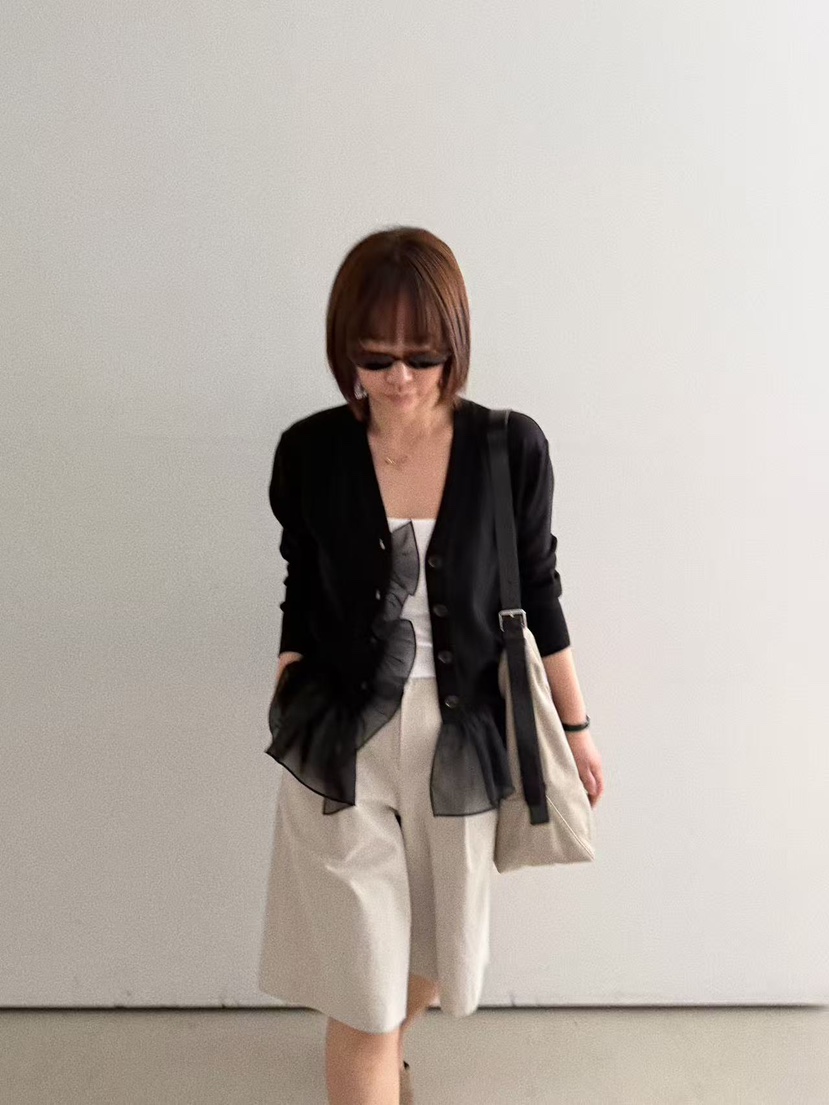 OLI SEOUL韓國東大門直郵女裝新品人氣休閑針織衫雪紡開衫OLI SEOUL針織衫