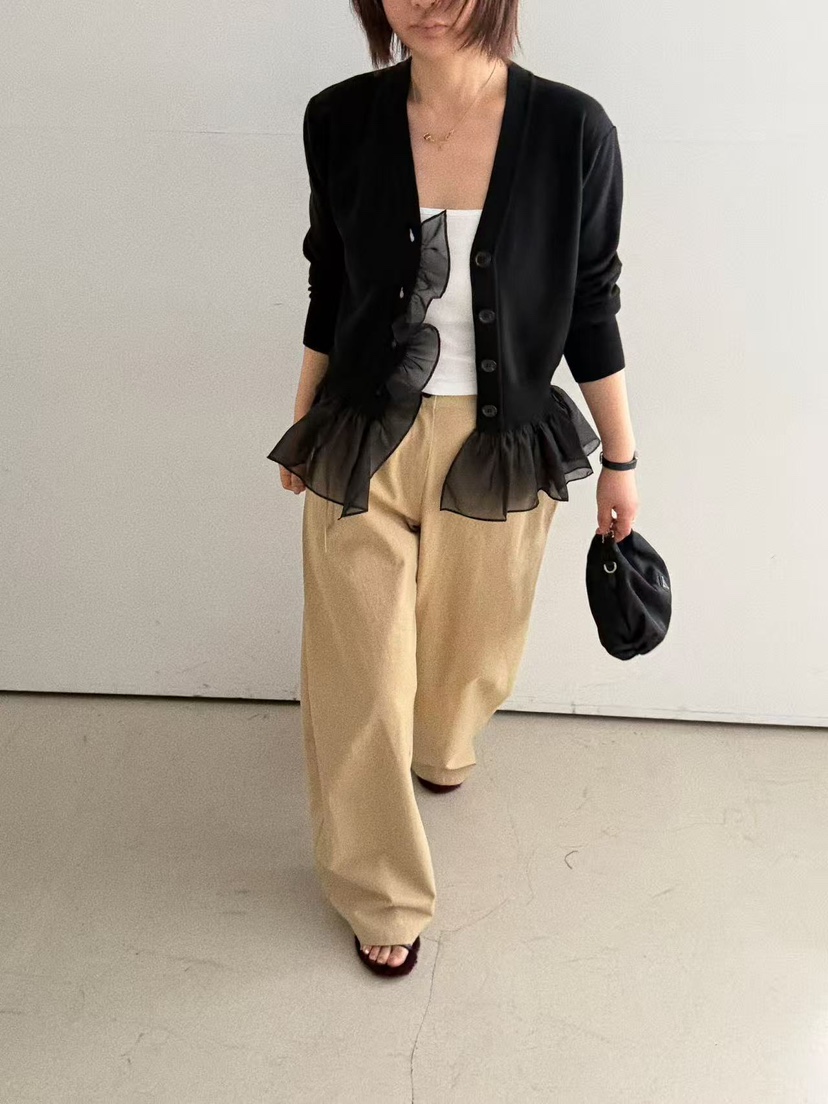 OLI SEOUL韓國東大門直郵女裝新品人氣休閑針織衫雪紡開衫OLI SEOUL針織衫