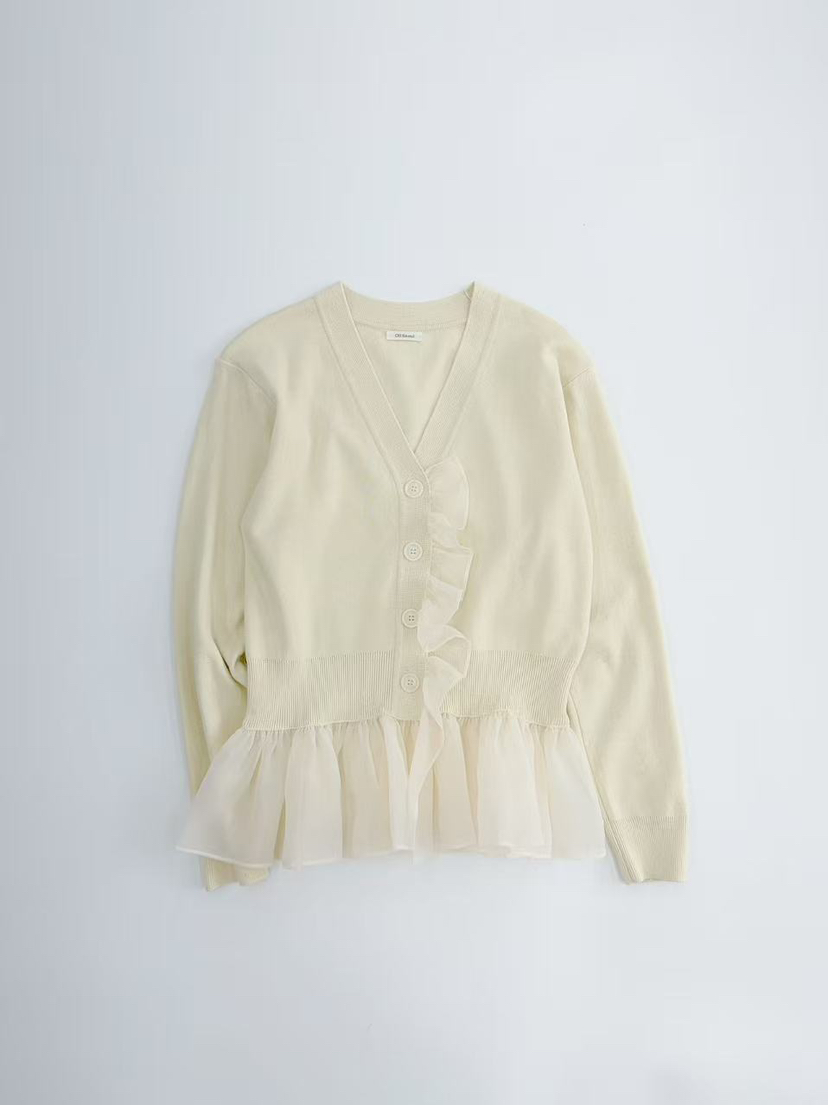 OLI SEOUL韓國東大門直郵女裝新品人氣休閑針織衫雪紡開衫OLI SEOUL針織衫圖色1