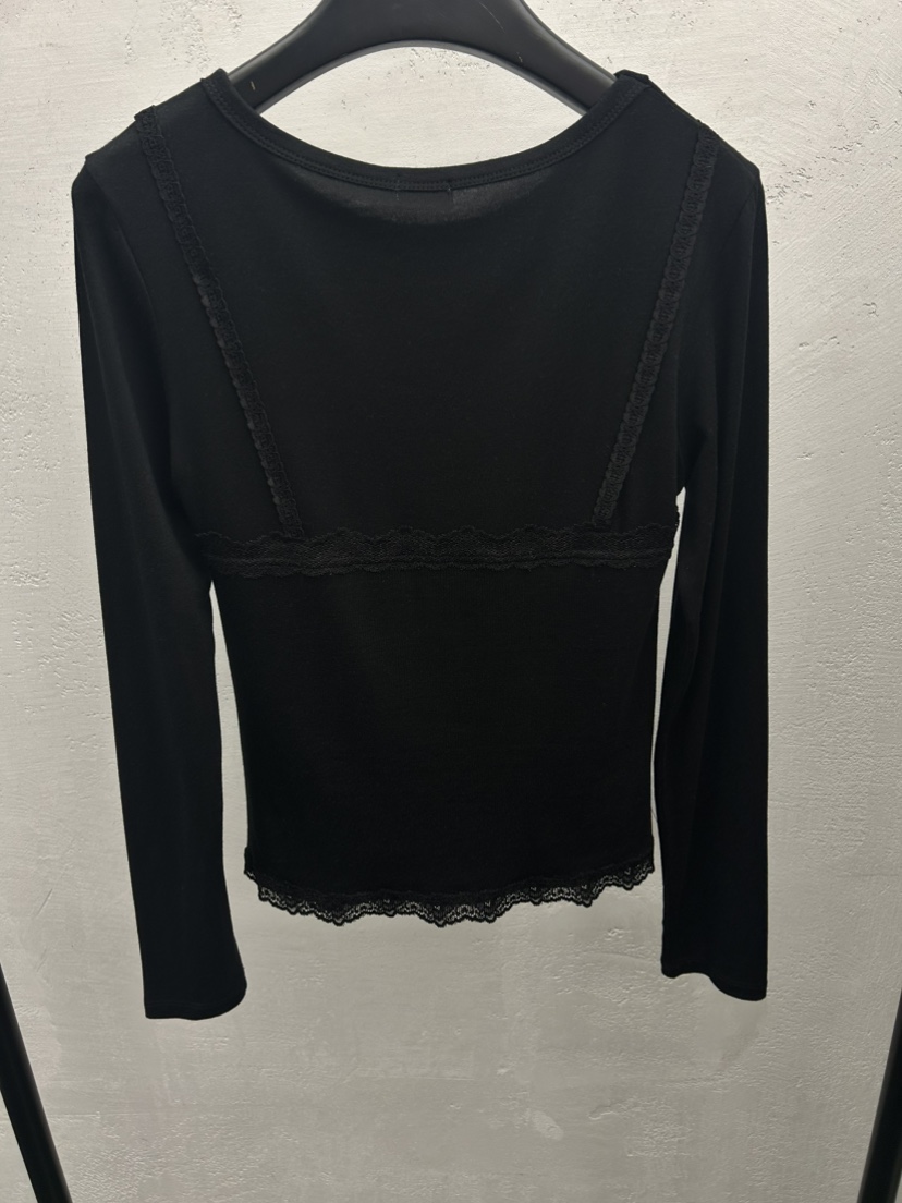 KARE/WEREPIECE韓國東大門代購女裝新品職業長袖T恤天絲蕾絲KARE/WEREPIECE長袖T恤