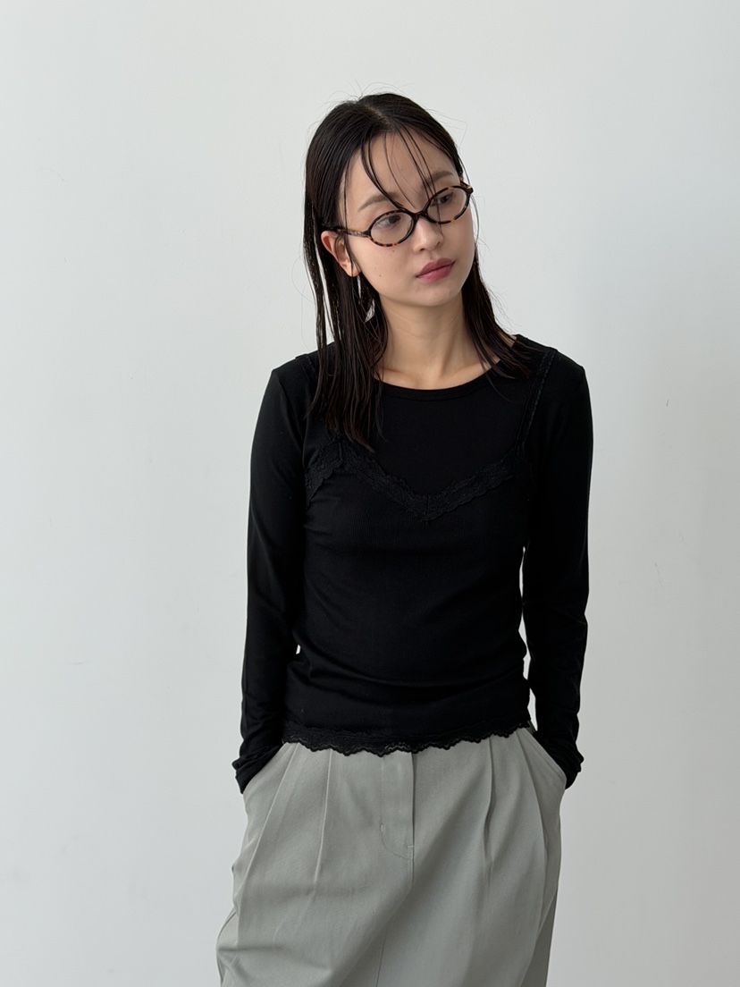 KARE/WEREPIECE韓國東大門代購女裝新品職業長袖T恤天絲蕾絲KARE/WEREPIECE長袖T恤