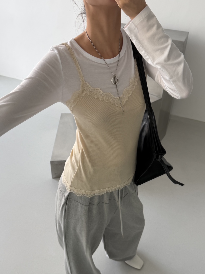 KARE/WEREPIECE韓國東大門代購女裝新品職業長袖T恤天絲蕾絲KARE/WEREPIECE長袖T恤