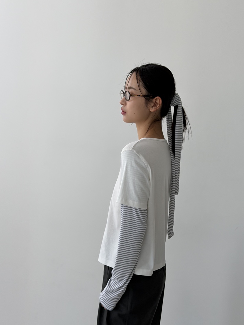 KARE/WEREPIECE韓國代購女裝新款熱賣長袖T恤含圍巾假兩件KARE/WEREPIECE長袖T恤