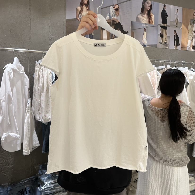 MIXXIN韓國東大門直郵女士新品熱賣26春夏推薦人氣T恤鏤空MIXXINT恤圖色1