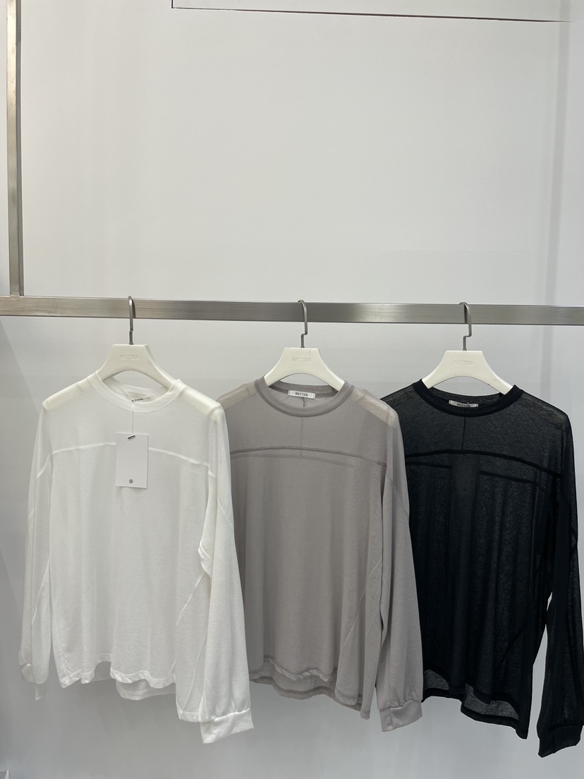 BETTER韓國東大門代購女裝新款熱賣時尚人氣推薦長袖T恤透明BETTER長袖T恤