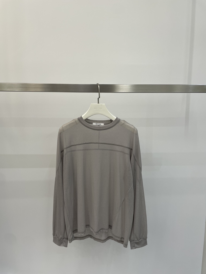 BETTER韓國東大門代購女裝新款熱賣時尚人氣推薦長袖T恤透明BETTER長袖T恤圖色2