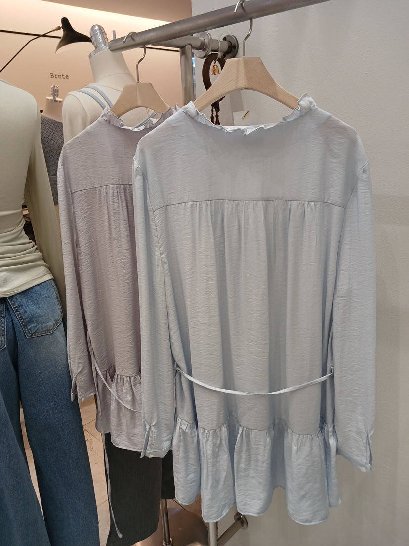 X韓國東大門直郵女裝新款熱賣職業人氣休閑26春夏連衣裙含腰繩BLOWING連衣裙