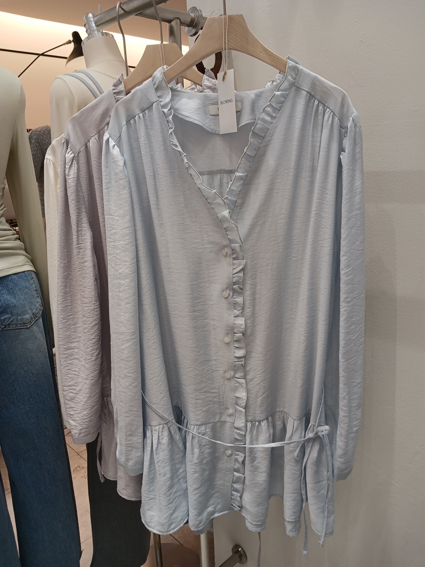 X韓國東大門直郵女裝新款熱賣職業人氣休閑26春夏連衣裙含腰繩BLOWING連衣裙圖色1