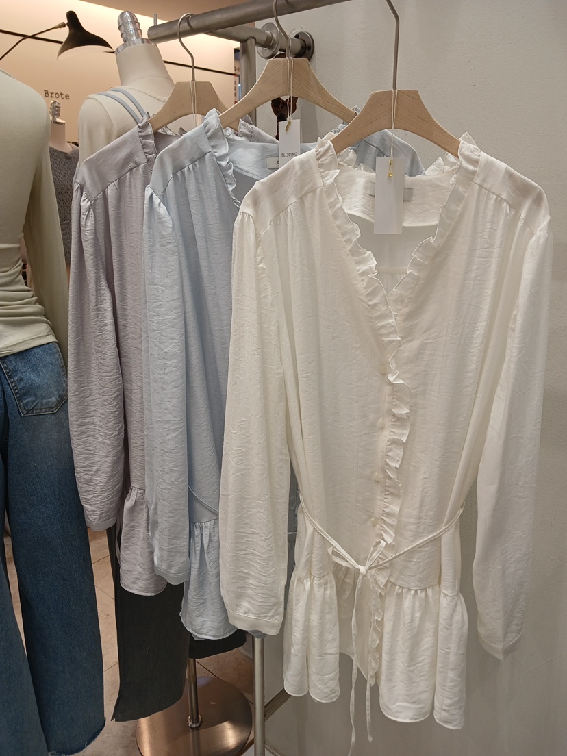 X韓國東大門直郵女裝新款熱賣職業人氣休閑26春夏連衣裙含腰繩BLOWING連衣裙圖色3