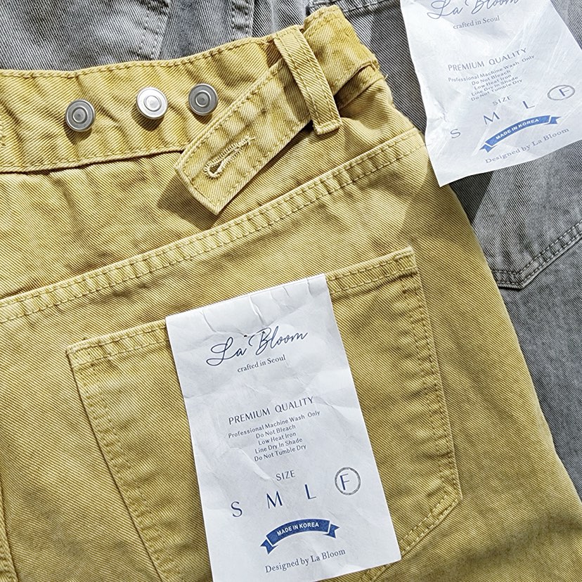 LA BLOOM韓國東大門代購女裝新款推薦26春夏職業牛仔褲紐扣La Bloom牛仔褲