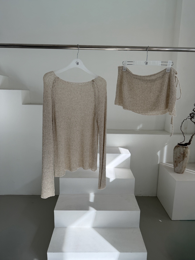 OATMEAL韓國東大門直郵女士新品人氣職業時尚套裝船領圍巾OATMEAL套裝