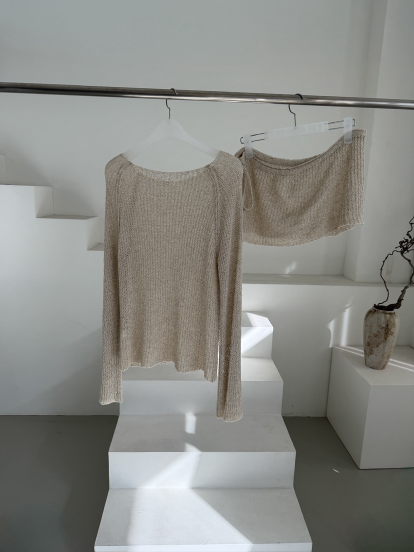 OATMEAL韓國東大門直郵女士新品人氣職業時尚套裝船領圍巾OATMEAL套裝圖色1