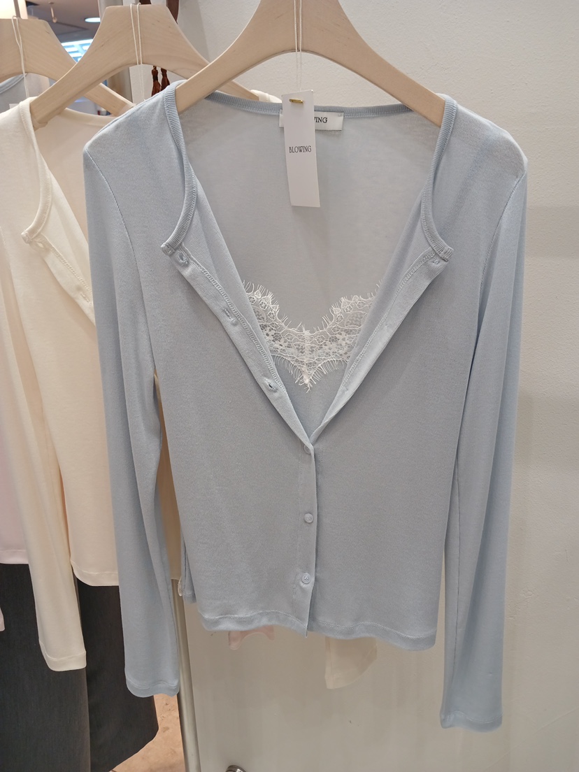 X韓國代購女士新款休閑推薦職業時尚人氣針織衫羊毛衫假兩件BLOWING針織衫圖色2