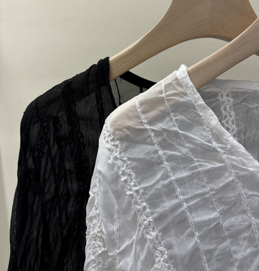 MABE韓國代購女士新品熱賣人氣時尚26春夏襯衫蕾絲衫透明MABE襯衫/蕾絲衫