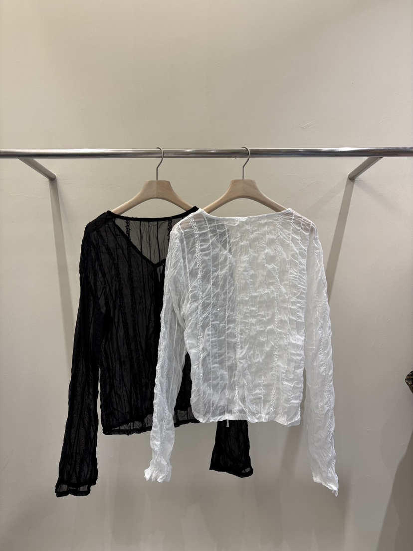 MABE韓國代購女士新品熱賣人氣時尚26春夏襯衫蕾絲衫透明MABE襯衫/蕾絲衫