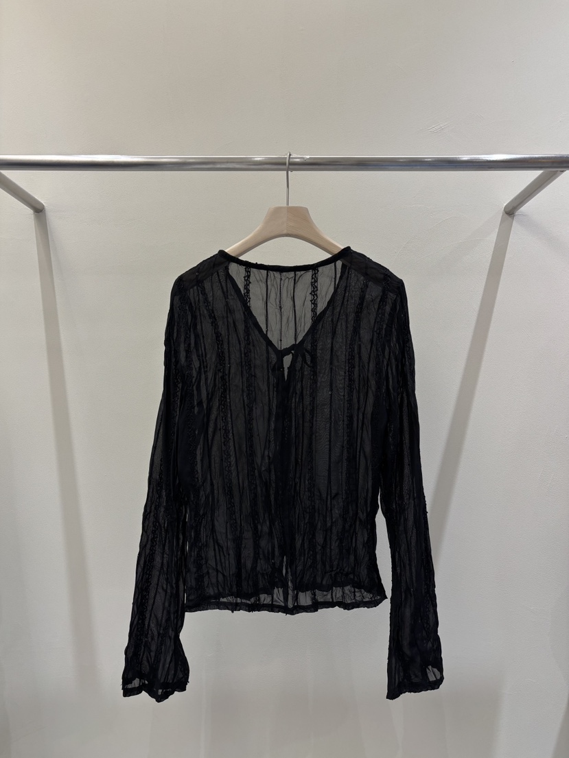 MABE韓國代購女士新品熱賣人氣時尚26春夏襯衫蕾絲衫透明MABE襯衫/蕾絲衫