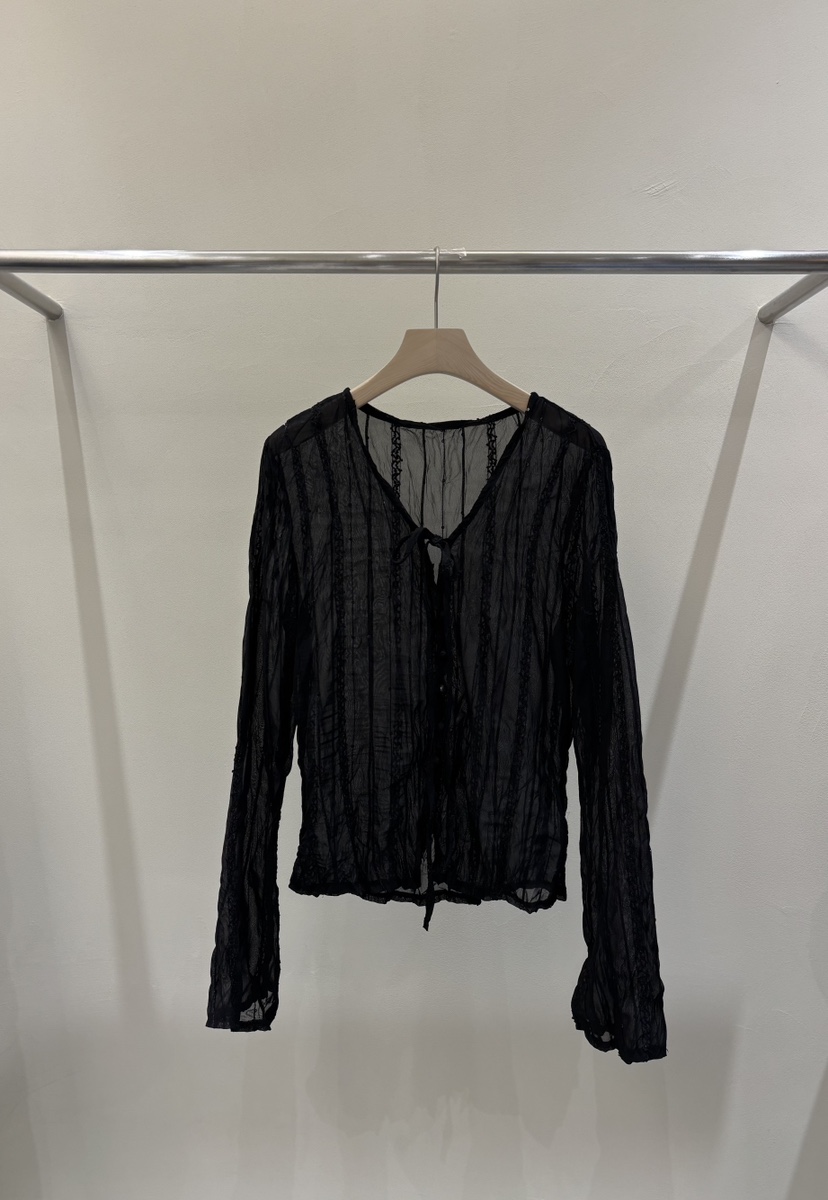 MABE韓國代購女士新品熱賣人氣時尚26春夏襯衫蕾絲衫透明MABE襯衫/蕾絲衫圖色2